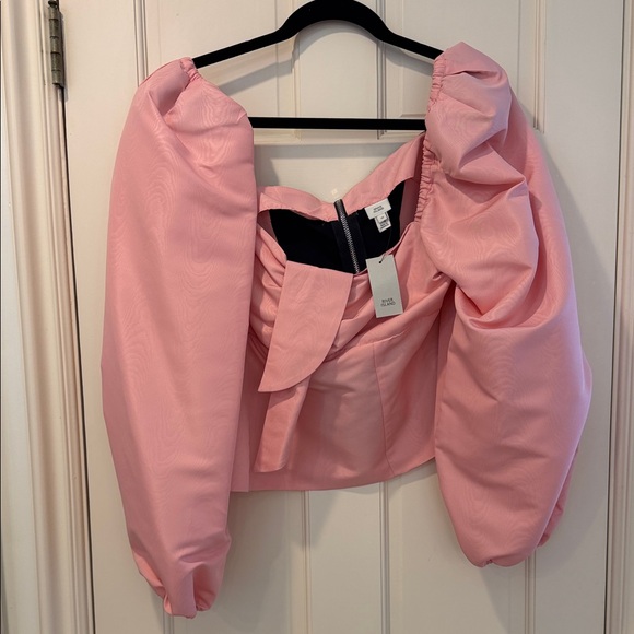 River Island Tops - River Island Pink Puff-Sleeve Crop Top